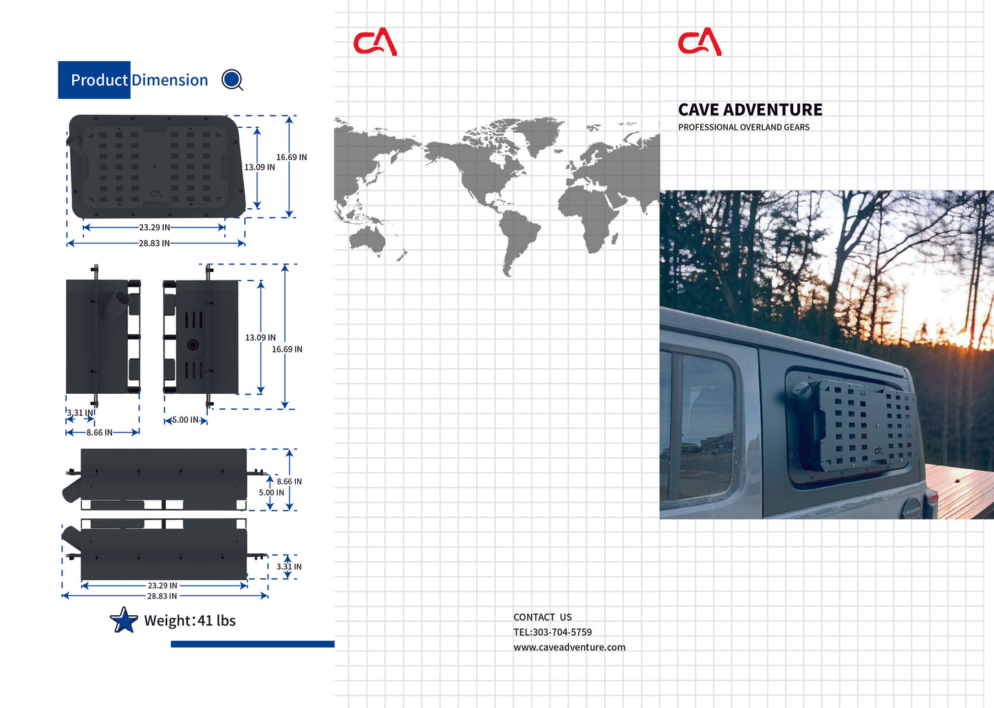 CAVE ADVENTURE BUILD-IN DIESEL HEATER - JEEP DRIVER SIDE BACK WINDOW