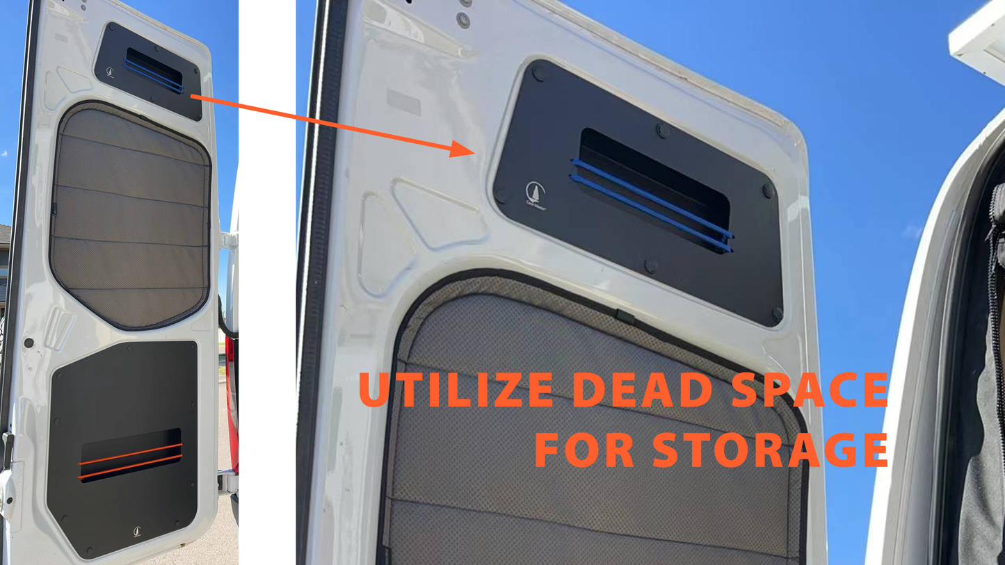 SPRINTER | ALUMINUM DOOR PANELS - REAR UPPER WITH STORAGE (2 Panels)