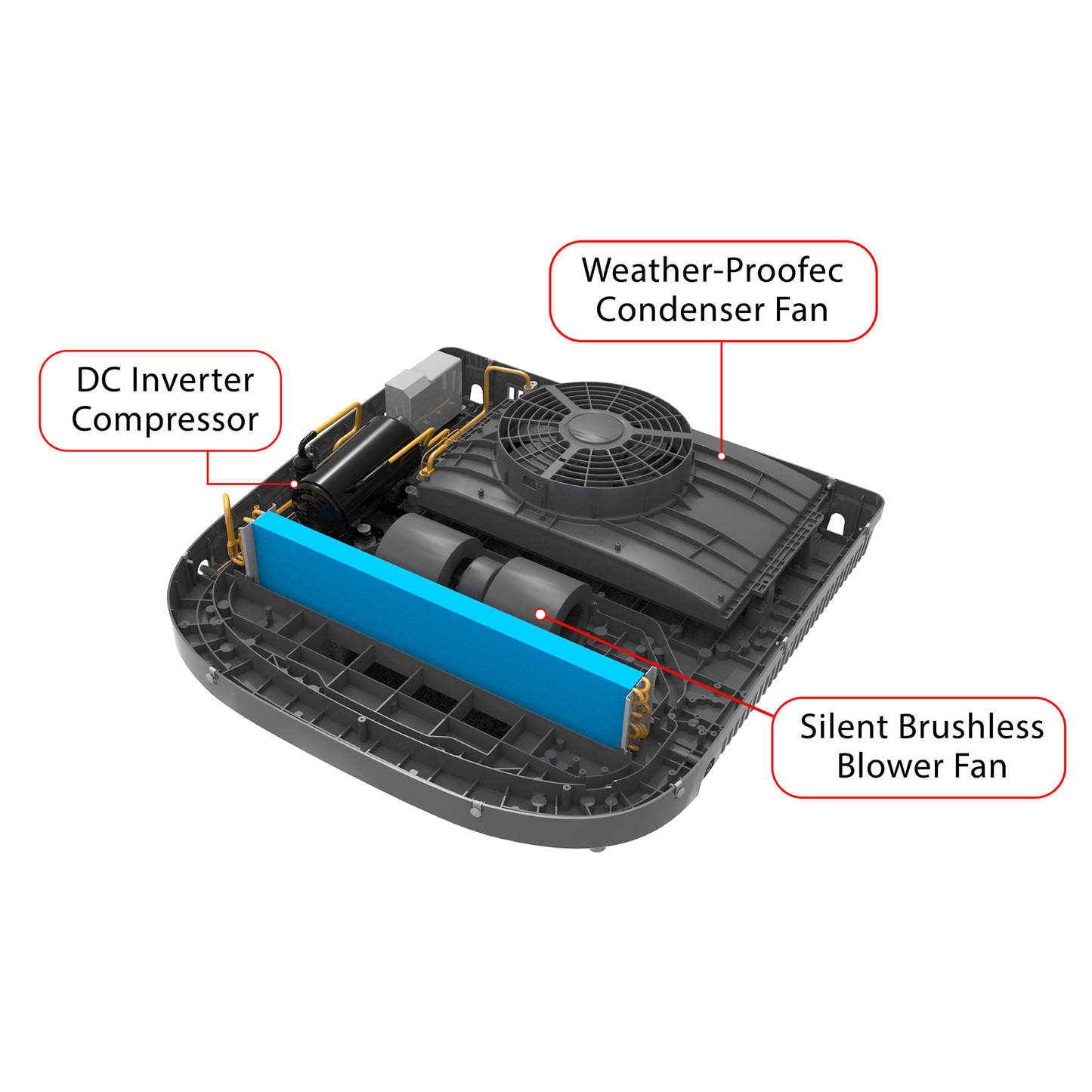 CAVE WAVE|4000 Series 12V/24V/48V Rooftop Air Conditioner