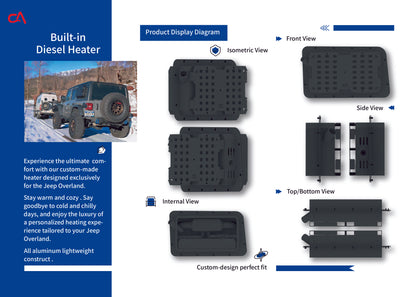 CAVE ADVENTURE PORTABLE DIESEL HEATER - JEEP DRIVER SIDE BACK WINDOW